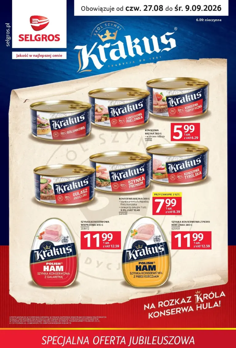 Selgros Cash&Carry Gazetka od 27.08.2026